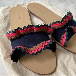 Loeffler Randall Birdie Ruffle Slides, Size 10